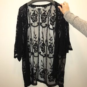 Black Lace Kimono